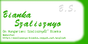 bianka szalisznyo business card